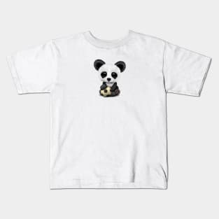 Cute Baby Panda With Football Soccer Ball Kids T-Shirt